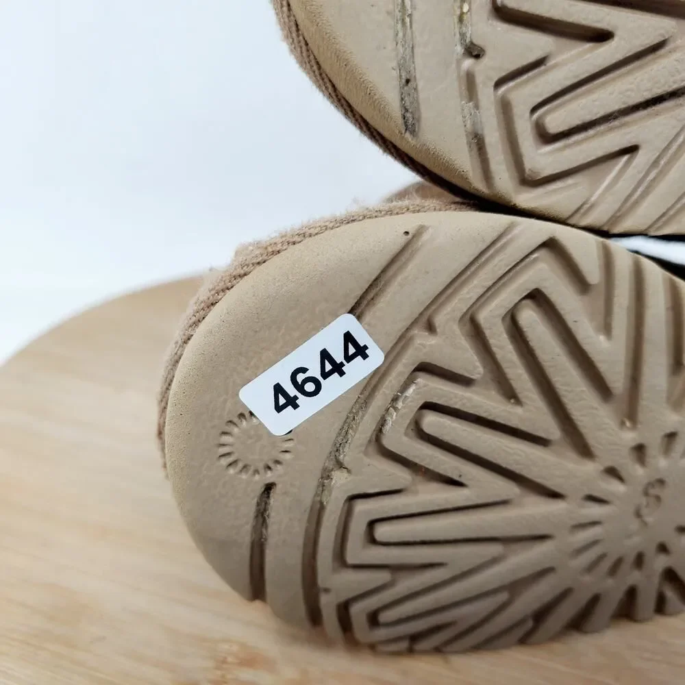 UGG Boots Kids 7 Jona Brown Suede Shearling Winter Shoe Little Girl Toddler WORN